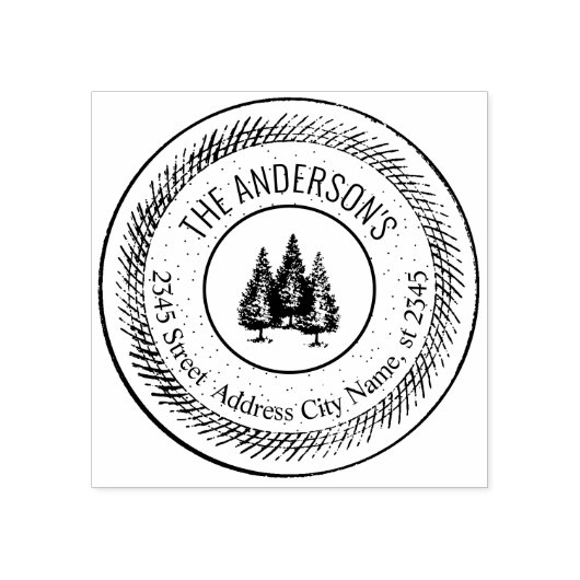 ヴィンテージエレガント名の周りの素朴な木 ラバースタンプ (インプリント)