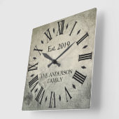 ヴィンテージエレガント名ローマ数字素朴 スクエア壁時計 (傾斜)