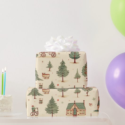 ヴィンテージエレガント型ラッピング紙 ラッピングペーパー (パーティーギフト)