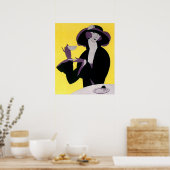 ヴィンテージエレガント女性アフタヌーンティーパーティー ポスター (キッチン)