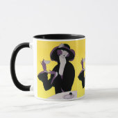 ヴィンテージエレガント女性アフタヌーンティーパーティー マグカップ (左)