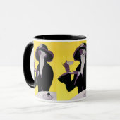 ヴィンテージエレガント女性アフタヌーンティーパーティー マグカップ (正面左)