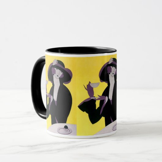 ヴィンテージエレガント女性アフタヌーンティーパーティー マグカップ (正面左)