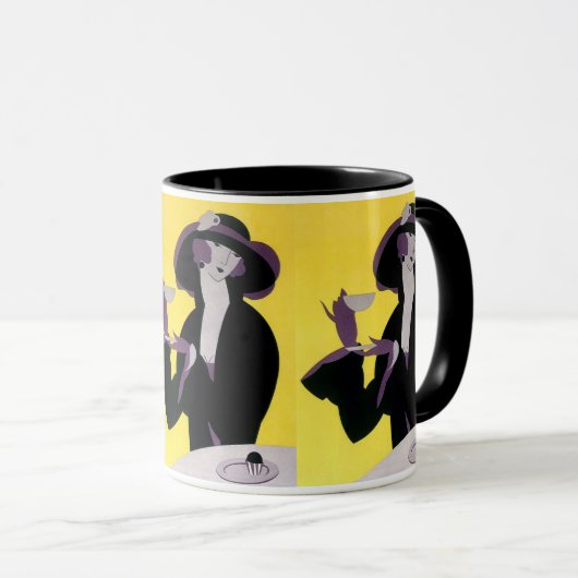 ヴィンテージエレガント女性アフタヌーンティーパーティー マグカップ (正面右)