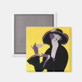 ヴィンテージエレガント女性アフタヌーンティーパーティー マグネット (正面/裏面)