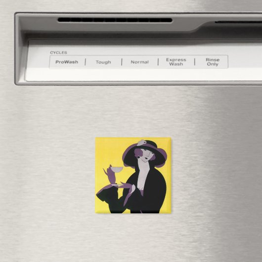 ヴィンテージエレガント女性アフタヌーンティーパーティー マグネット (インサイチュ (食洗機))