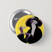 ヴィンテージエレガント女性アフタヌーンティーパーティー 缶バッジ (正面&裏面)