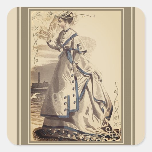 ヴィンテージエレガント婦人 スクエアシール (正面)