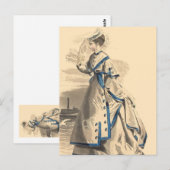 ヴィンテージエレガント婦人 ポストカード (正面/裏面)