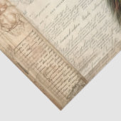 ヴィンテージエレガント孔雀および赤面バラ 薄葉紙 (詳細)