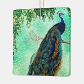 ヴィンテージエレガント孔雀作品 セラミックオーナメント (左)