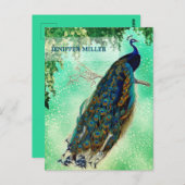 ヴィンテージエレガント孔雀作品 ポストカード (正面/裏面)