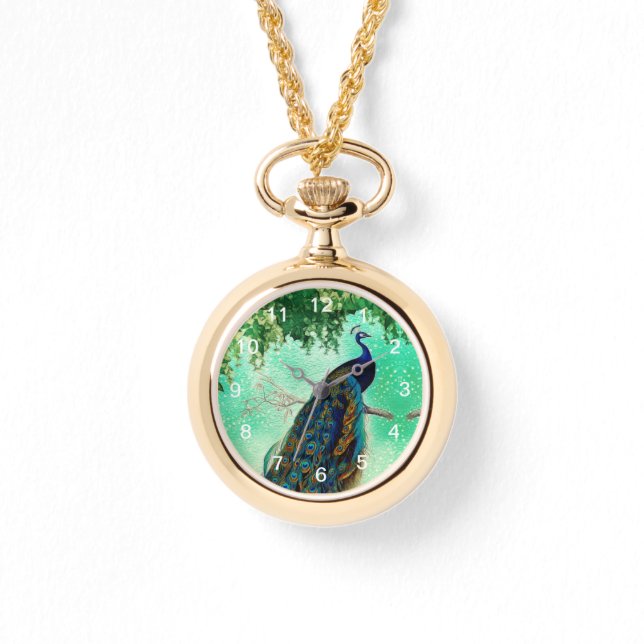 ヴィンテージエレガント孔雀作品 腕時計 (正面)