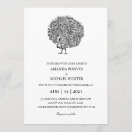 ヴィンテージエレガント孔雀 招待状