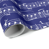 ヴィンテージエレガント手書きシート音楽ノート海軍 ラッピングペーパー (ロールコーナー)
