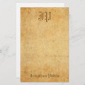 ヴィンテージエレガント手書きモノグラムクールテンプレート (正面/裏面)