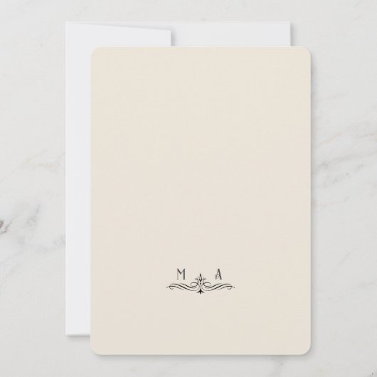 ヴィンテージエレガント新しい水彩結婚式の花 招待状 (裏面)