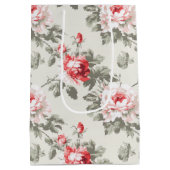 ヴィンテージエレガント春バラ花柄 ミディアムペーパーバッグ (裏面)