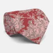 ヴィンテージエレガント暗赤色トワール・ド・ジュウプリント ネクタイ (ロール)