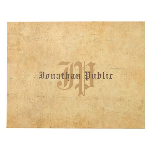 ヴィンテージエレガント書付モノグラムテンプレート ノートパッド (正面)