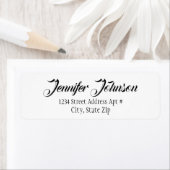 ヴィンテージエレガント書道台本の白黒 ラベル (インサイチュ)