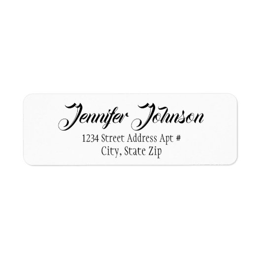 ヴィンテージエレガント書道台本の白黒 ラベル (正面)
