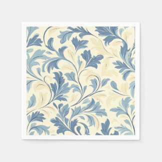 ヴィンテージエレガント植物型スクロールデザイン スタンダードカクテルナプキン
