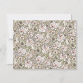 ヴィンテージエレガント植物型フレームウェディングRSVPカード 招待状 (裏面)