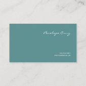 ヴィンテージエレガント植物学ティール（緑がかった色）とベージュ 名刺 (裏面)