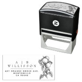 ヴィンテージエレガント植物性オレンジ差出人住所 セルフインキングスタンプ (インサイチュ)