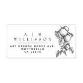 ヴィンテージエレガント植物性オレンジ差出人住所 セルフインキングスタンプ (デザイン)