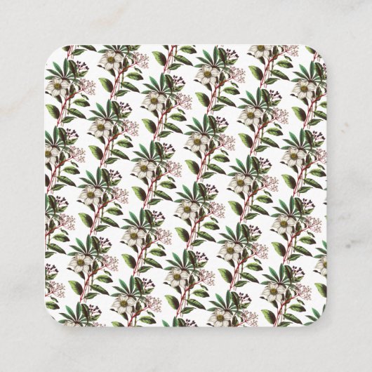 ヴィンテージエレガント植物性クリスマスバラ花 エンクロージャーカード (裏面)