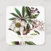 ヴィンテージエレガント植物性クリスマスバラ花 エンクロージャーカード (正面)