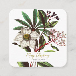 ヴィンテージエレガント植物性クリスマスバラ花 エンクロージャーカード