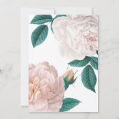 ヴィンテージエレガント植物性ピンク牡丹フローラ 招待状 (裏面)