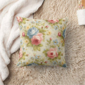 ヴィンテージエレガント植物性フローラ クッション (ブランケット)