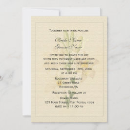 ヴィンテージエレガント植物性ホワイトリリー結婚ズ 招待状