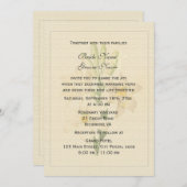 ヴィンテージエレガント植物性ホワイトリリー結婚ズ 招待状 (正面/裏面)