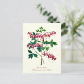 ヴィンテージエレガント植物性出血ハート花 ポストカード (スタンド正面)