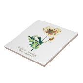 ヴィンテージエレガント植物性白アヘンのケシの花 タイル (側面)