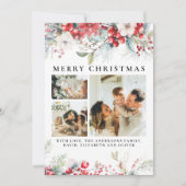 ヴィンテージエレガント植物果実緑のクリスマス シーズンカード (正面)