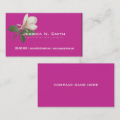 ヴィンテージエレガント植物花ピンク 名刺 (正面/裏面)