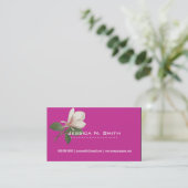 ヴィンテージエレガント植物花ピンク 名刺 (スタンド正面)