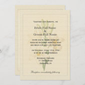 ヴィンテージエレガント植物芸術ホワイトリリ結婚ス 招待状 (正面/裏面)