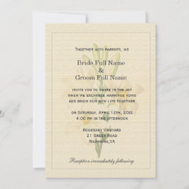 ヴィンテージエレガント植物芸術ホワイトリリ結婚ス 招待状