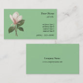 ヴィンテージエレガント植物芸術マグノリア花 名刺 (正面/裏面)