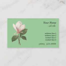 ヴィンテージエレガント植物芸術マグノリア花 名刺