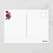 ヴィンテージエレガント植物赤バラフローラ ポストカード (裏面)