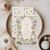 ヴィンテージエレガント植物野結婚花 招待状