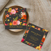 ヴィンテージエレガント植物野草カラフル スクエア名刺